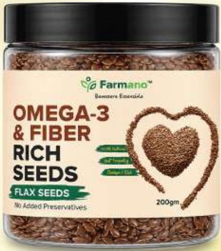 Omega-3 & Fiber Rich Seeds Flax Seeds by Farmano Foods India
